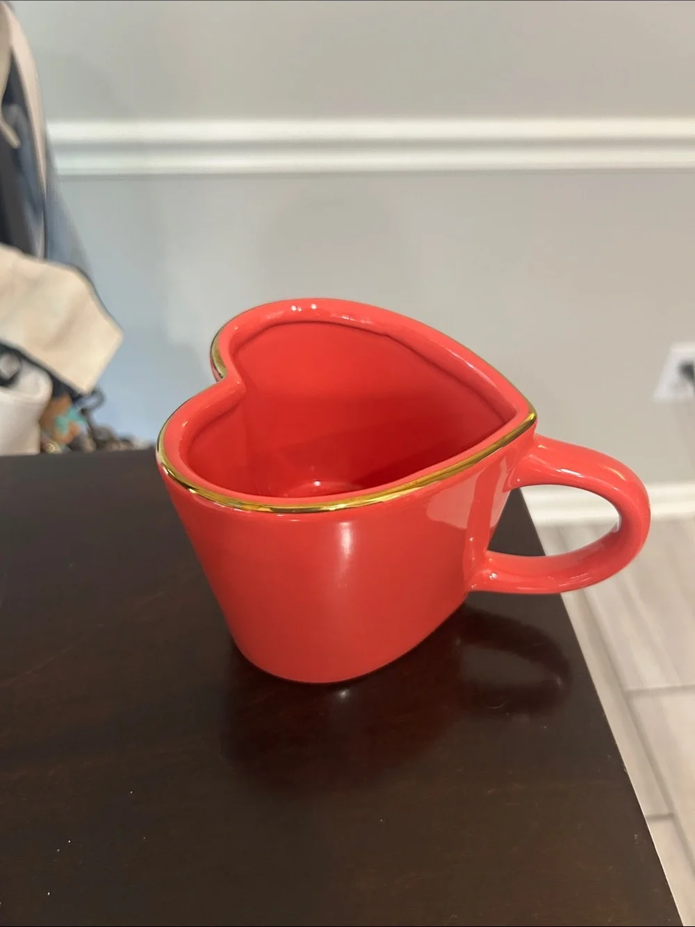 Target Red Heart Mug with Gold Trim